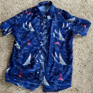 Izod large short sleeve button down relaxed shirt